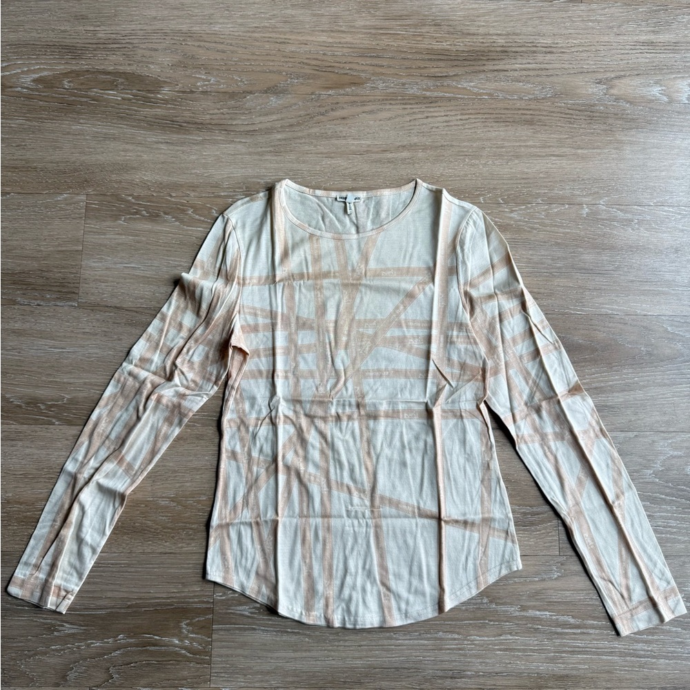Hermès Margiela-era Long T Shirt All-Over Print, Size XS, Beige